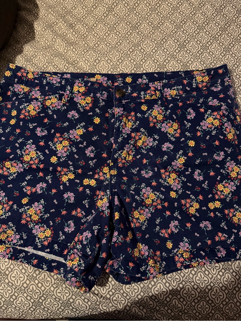 St. John's Bay Navy Floral Jean Shorts